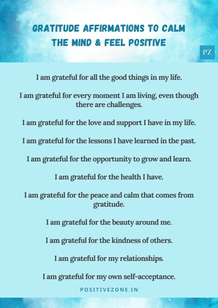 35 Gratitude Affirmations to Calm the Mind & Feel Positive