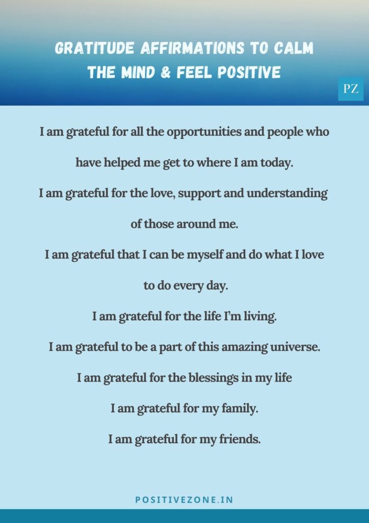 35 Gratitude Affirmations to Calm the Mind & Feel Positive
