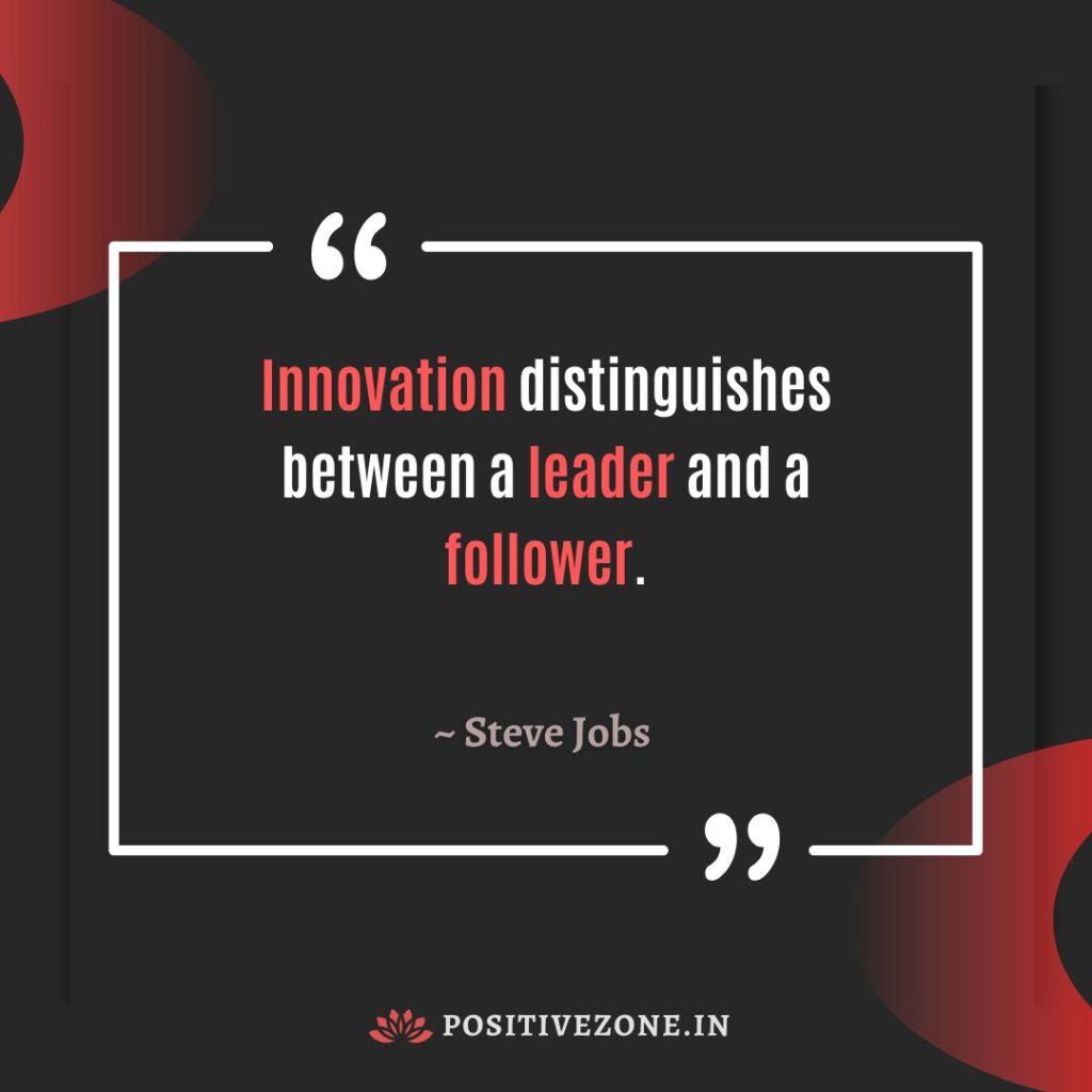 Abstract red and black background with Steve Jobs Quote on Leadership