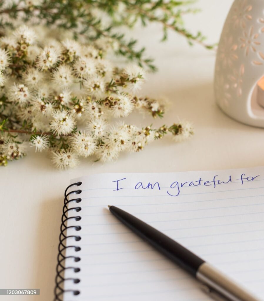 Writing down things you're grateful for each day. Power of Gratitude